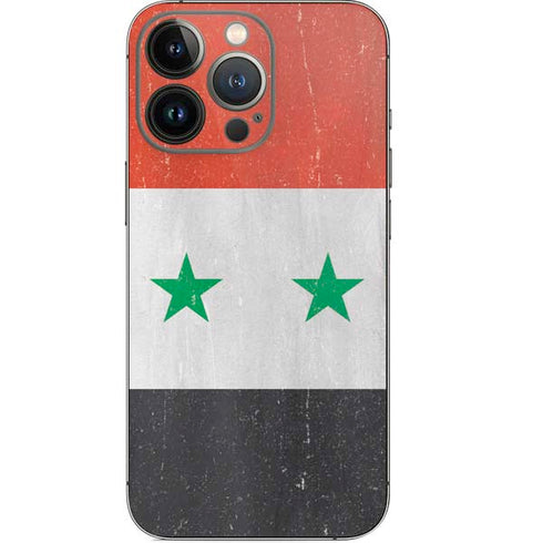 Syria Flag Distressed iPhone 14 Pro Skin